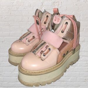 PUMA FENTY baby pink platform boots